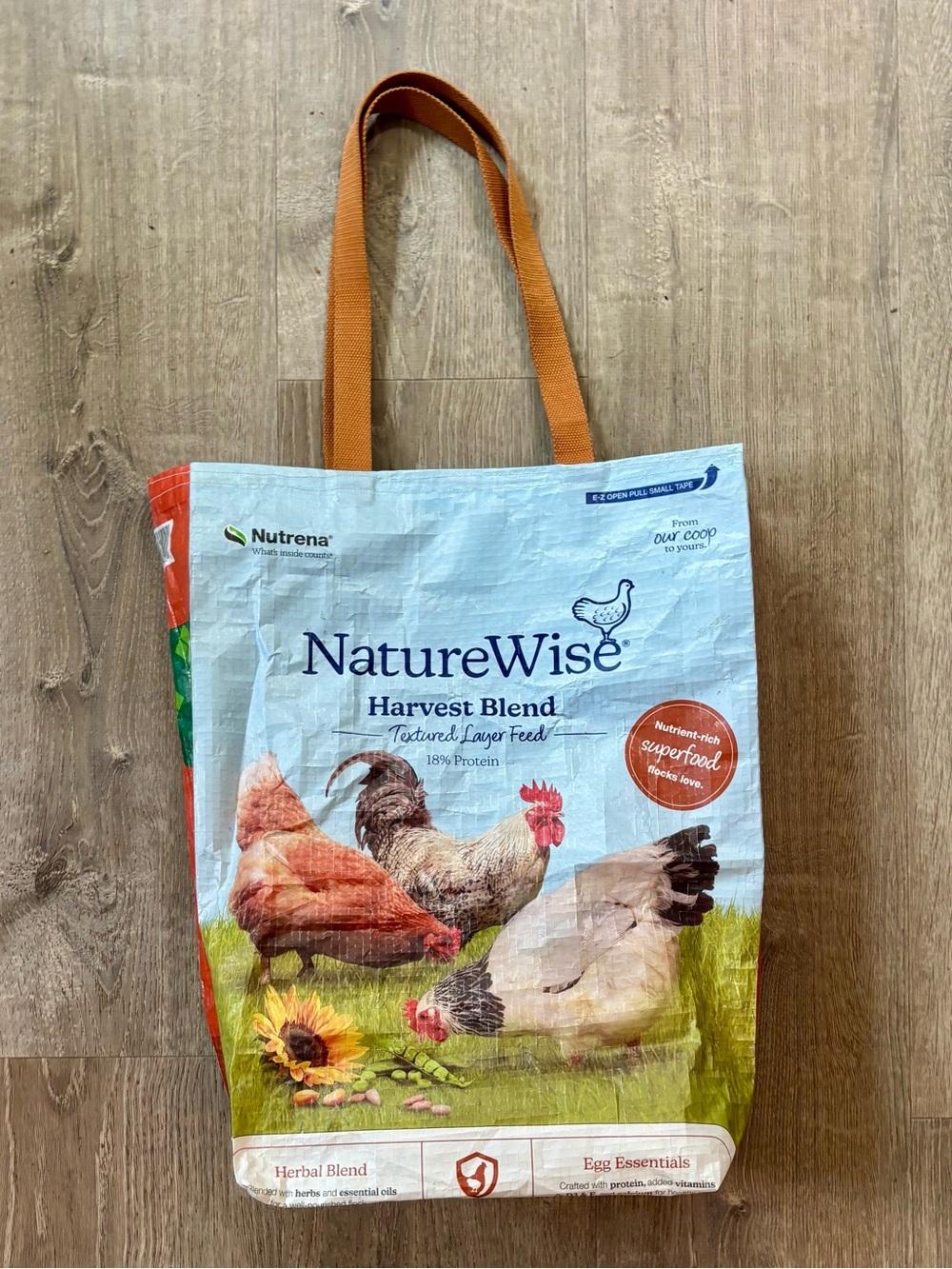 Hand Crafted Repurposed “NatureWise” Farm Tote